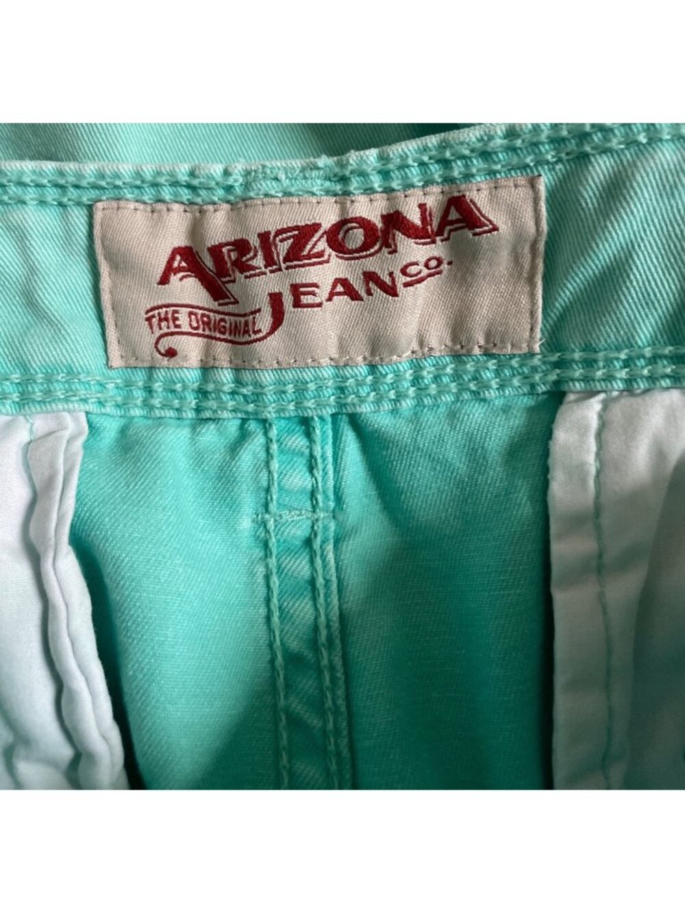 Arizona Jean Co Mens Turquoise Casual Chino Shorts Size 33 - Picture 6 of 8